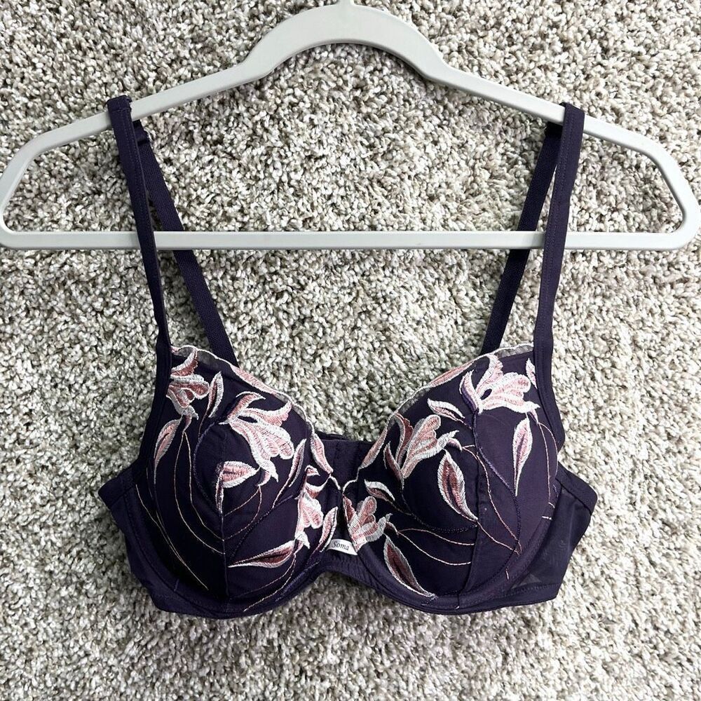 Soma Bra Women’s 36B Purple and Pink Lace